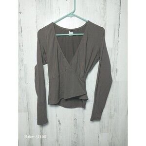 Stonewear Designs Women's Medium Wrap Top Brown Long Sleeve